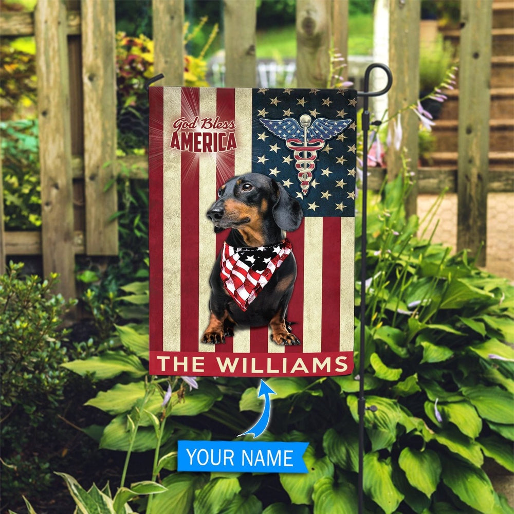 Personalized Dog Flags, Dachshund Black-Nurses- Flag, Custom Dog Garden Flags, Dog Flags Outdoor, Garden Flags Dogs, Dog House Flags