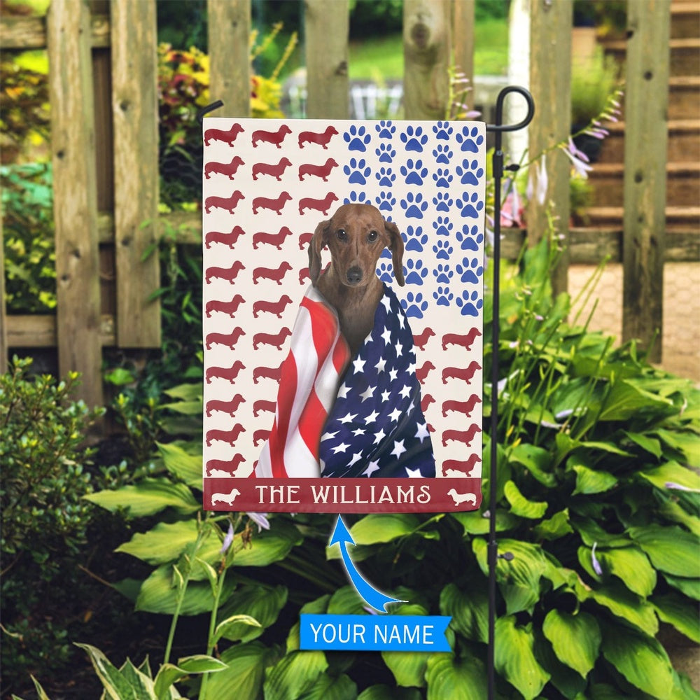 Personalized Dog Flags, Dachshund Brown Flag, Custom Dog Garden Flags, Garden Flags Dogs, Dog House Flags
