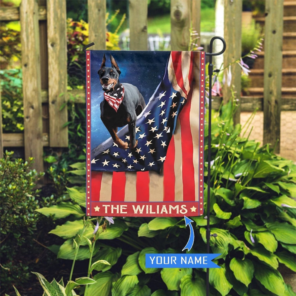 Personalized Dog Flags, Doberman Garden Flag, Garden Flags Dogs, Dog House Flags