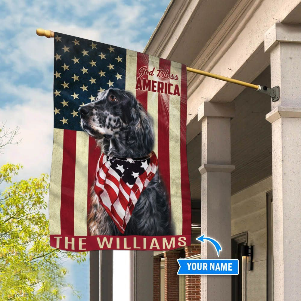 Personalized Dog Flags, English Setter God Bless America Flag, Custom Dog Garden Flags, Dog Flags Outdoor, Garden Flags Dogs, Dog House Flags