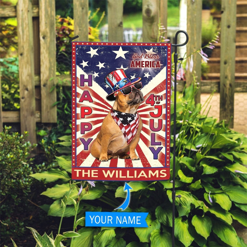 Personalized Dog Flags, French Bulldog God Bless America, 4th Of July Flag, Custom Dog Garden Flags, Dog Flags Outdoor, Dog House Flags