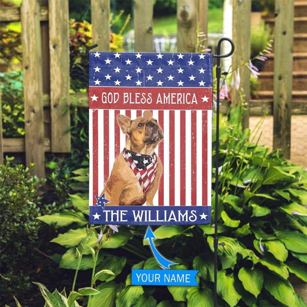 Personalized Dog Flags, French Bulldog God Bless America Flag, Dog Flags Outdoor, Garden Flags Dogs, Dog House Flags