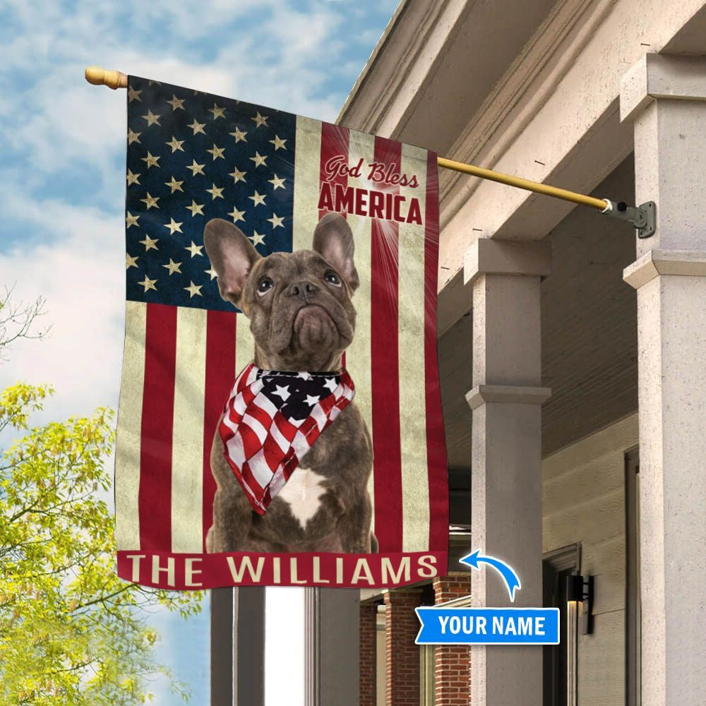 Personalized Dog Flags, French Bulldog God Bless America House Flag, Custom Dog Garden Flags, Dog Flags Outdoor, Garden Flags Dogs, Dog House Flags