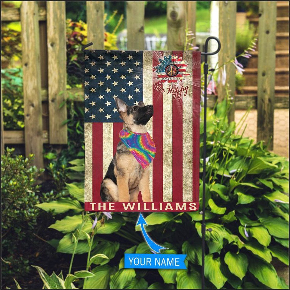 Personalized Dog Flags, German Shepherd Hippie House Flag, Custom Dog Garden Flags, Dog Flags Outdoor, Garden Flags Dogs, Dog House Flags