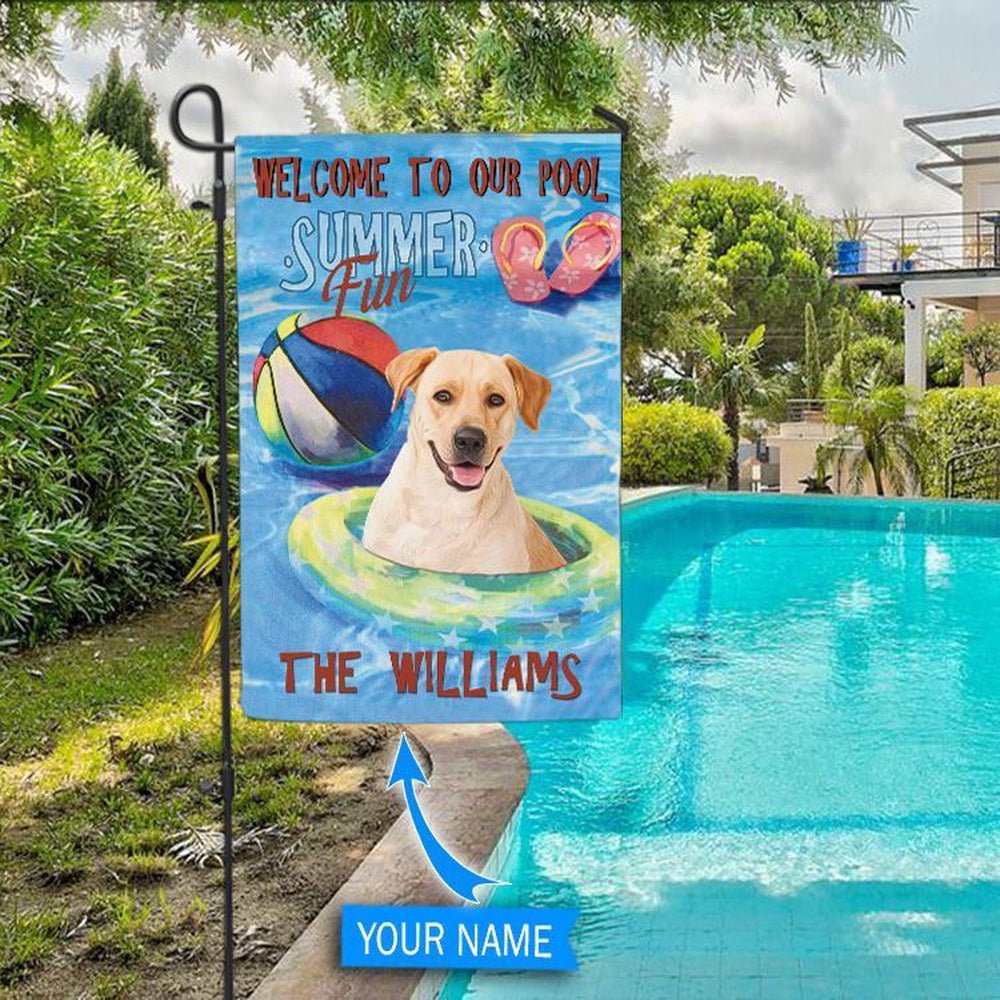 Personalized Dog Flags, Labrador Retriever Flag For Pools, Garden Flags Dogs, Dog House Flags