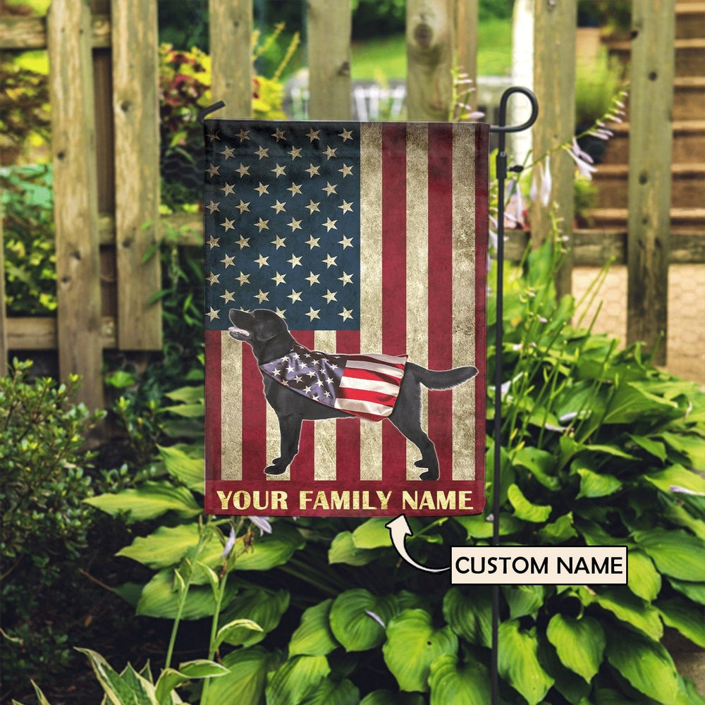 Personalized Dog Flags, Labrador Retriever & American Flag, Dog Flags Outdoor, Garden Flags Dogs, Dog House Flags