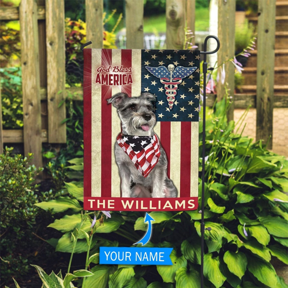 Personalized Dog Flags, Miniature Schnauzer-Nurses- Flag, Garden Flags Dogs, Dog House Flags