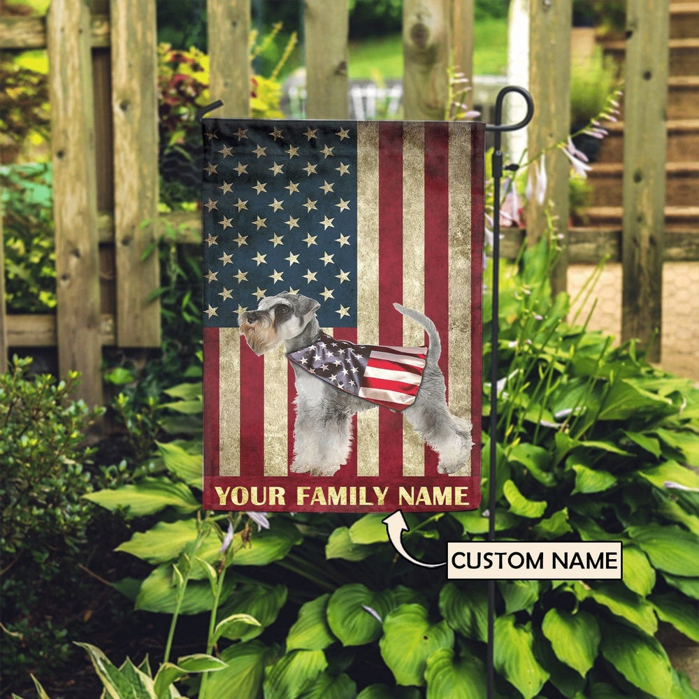 Personalized Dog Flags, Miniature Schnauzer & American Dog Garden Flags, Dog Flags Outdoor, Dog Gifts For Owners, Dog House Flags