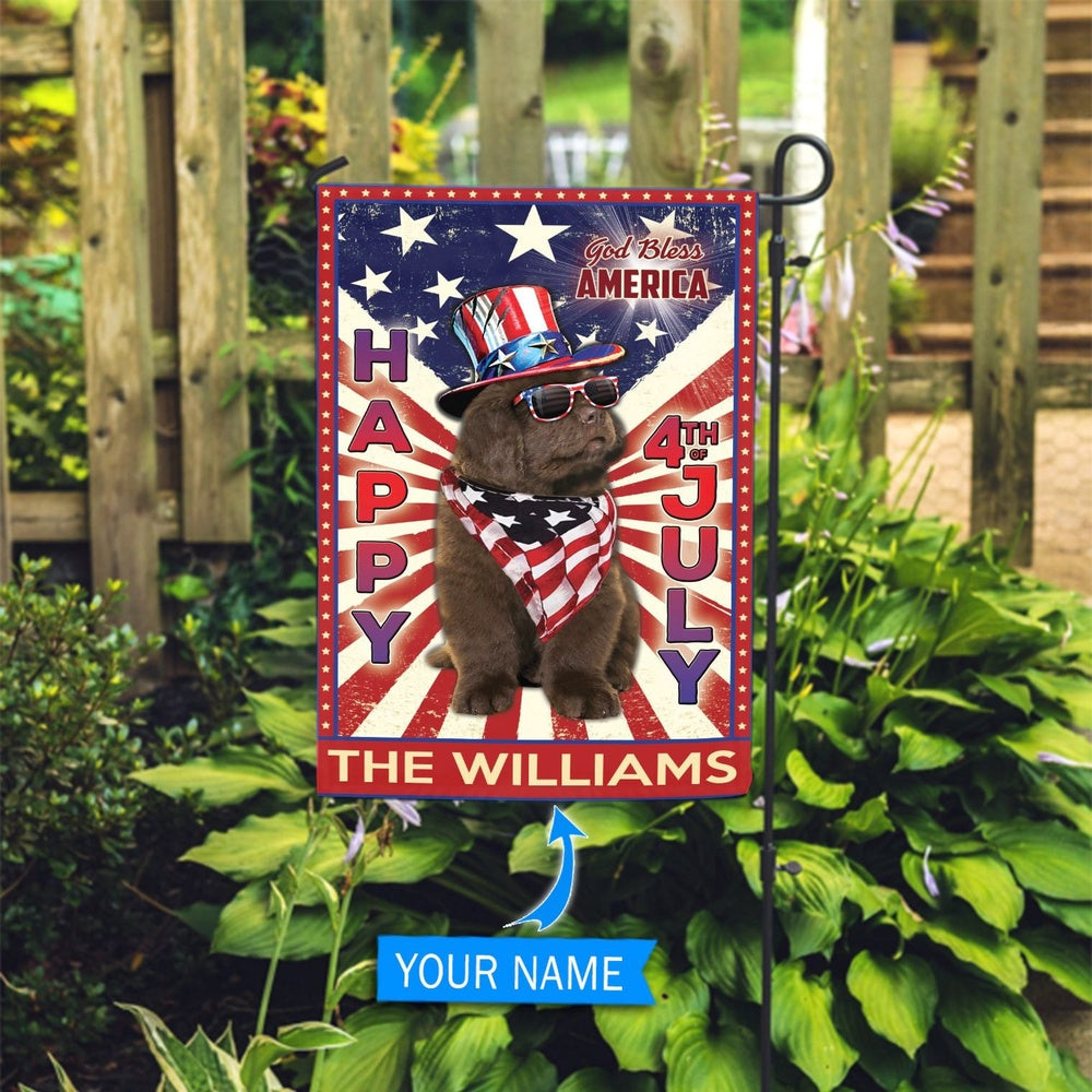 Personalized Dog Flags, Newfoundland God Bless America, 4th Of July Flag, Garden Flags Dogs, Dog House Flags