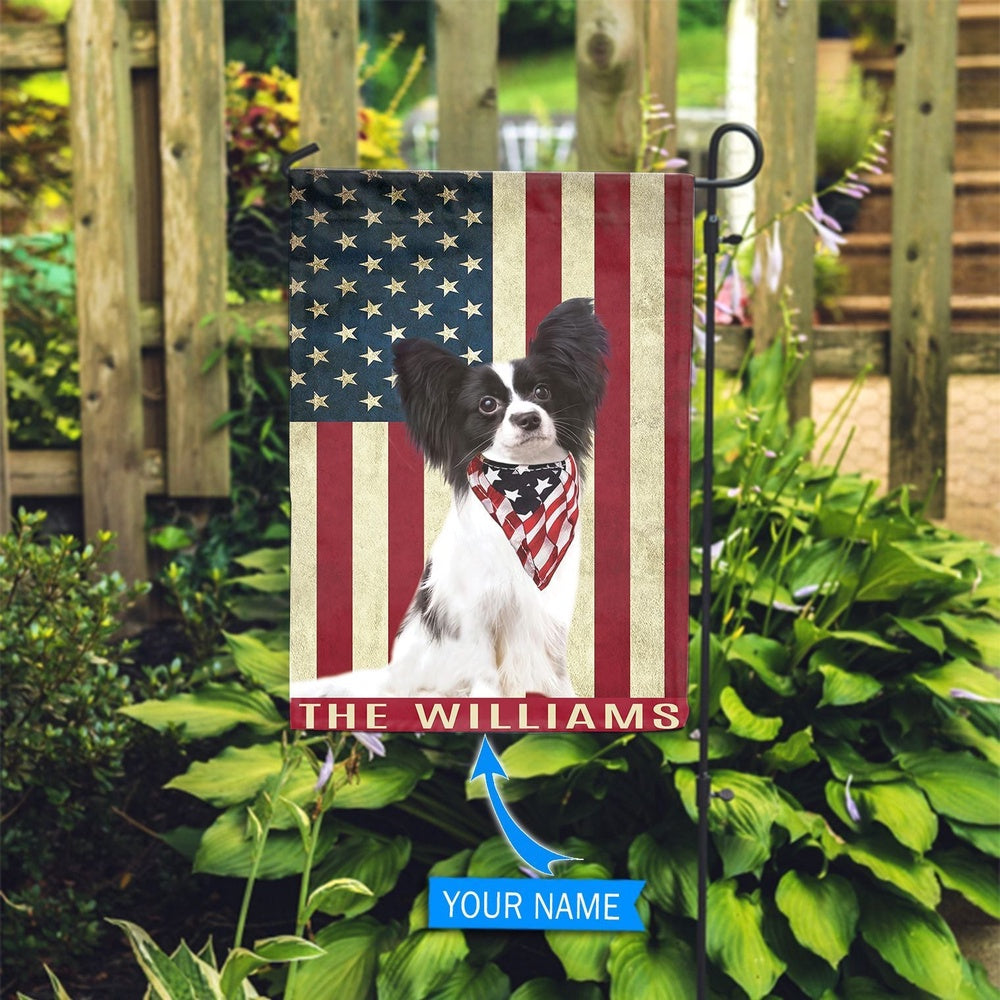 Personalized Dog Flags, Papillon Dog Garden Flag, Dog Flags Outdoor, Garden Flags Dogs, Dog House Flags
