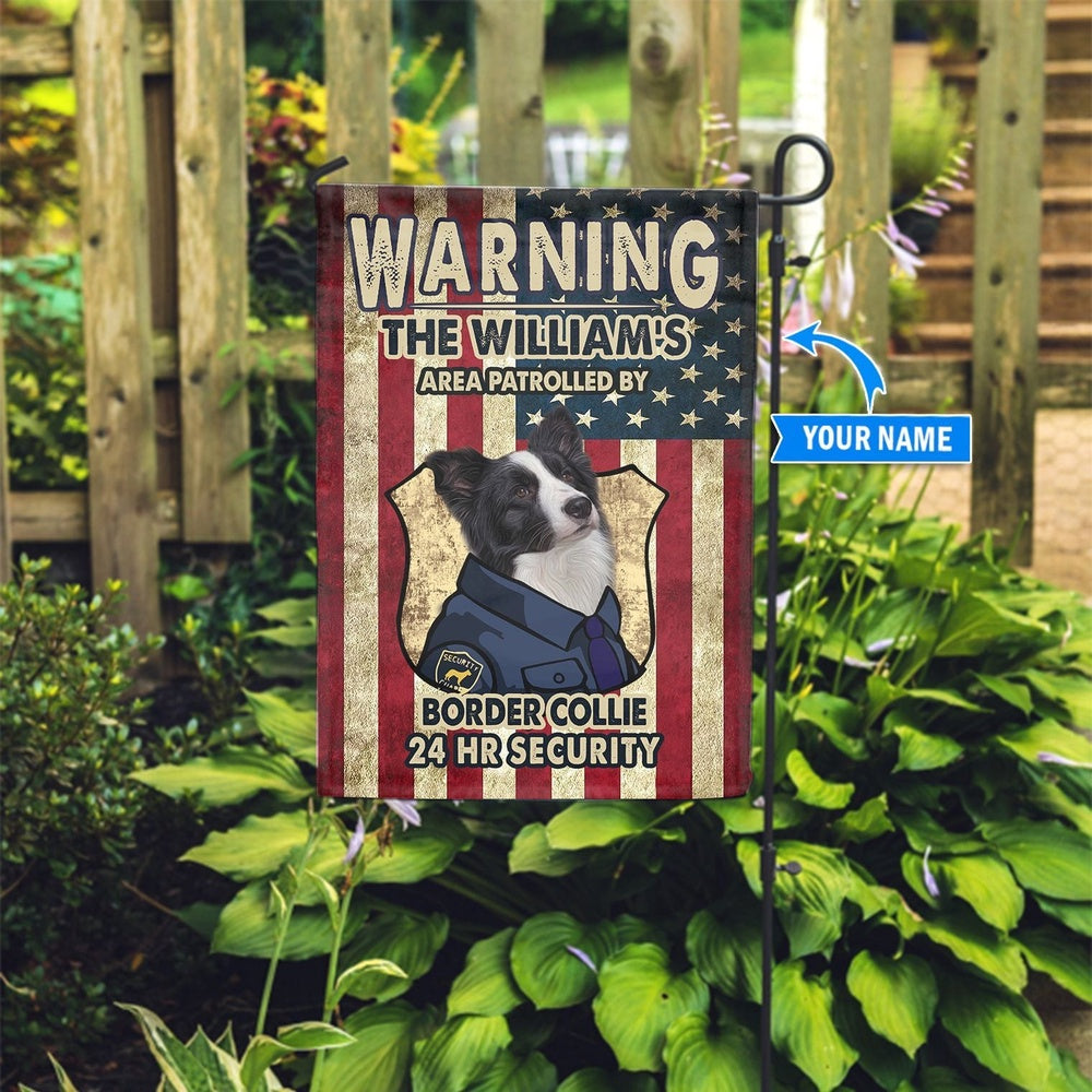Personalized Dog Flags, Patrolled By Border Collie Flag, Dog Flags Outdoor, Garden Flags Dogs, Dog House Flags