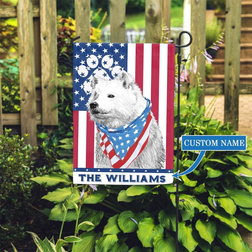 Personalized Dog Flags, Samoyed Garden Flag, Outdoor Decor, Garden Flags Dogs, Dog House Flags