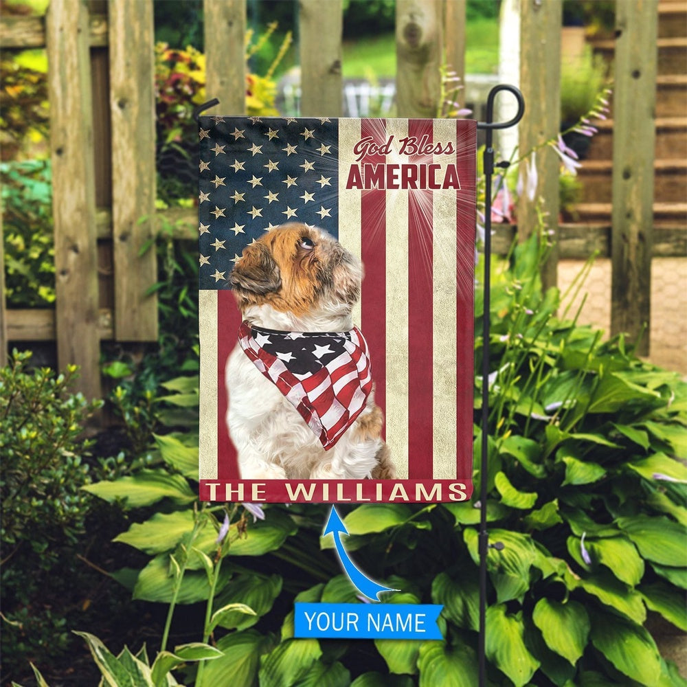 Personalized Dog Flags, Shih Tzu God Bless Garden Flag, Garden Flags Dogs, Dog House Flags