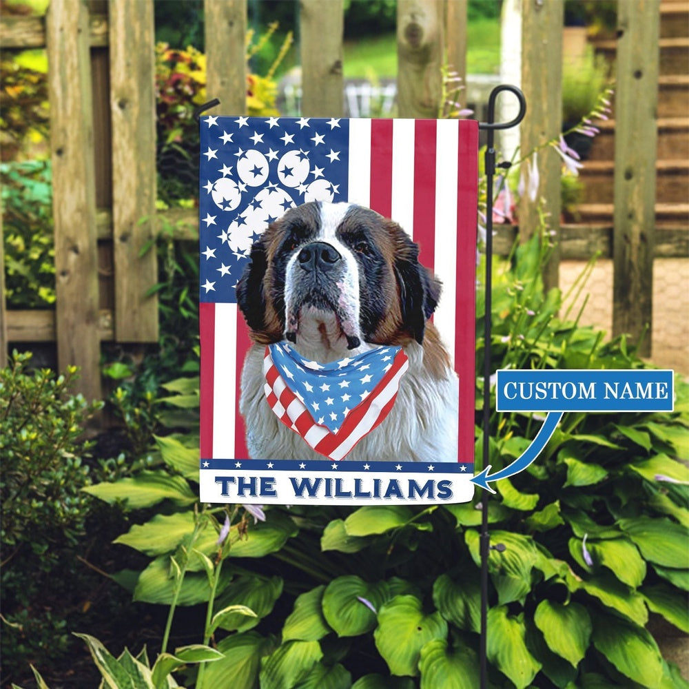 Personalized Dog Flags, St. Bernard Garden Flag, Garden Flags Dogs, Dog House Flags