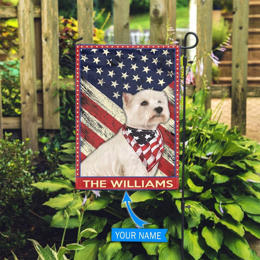 Personalized Dog Flags, West Highland White Terrier Garden Flag, Dog With Flag, Garden Flags Dogs, Dog House Flags