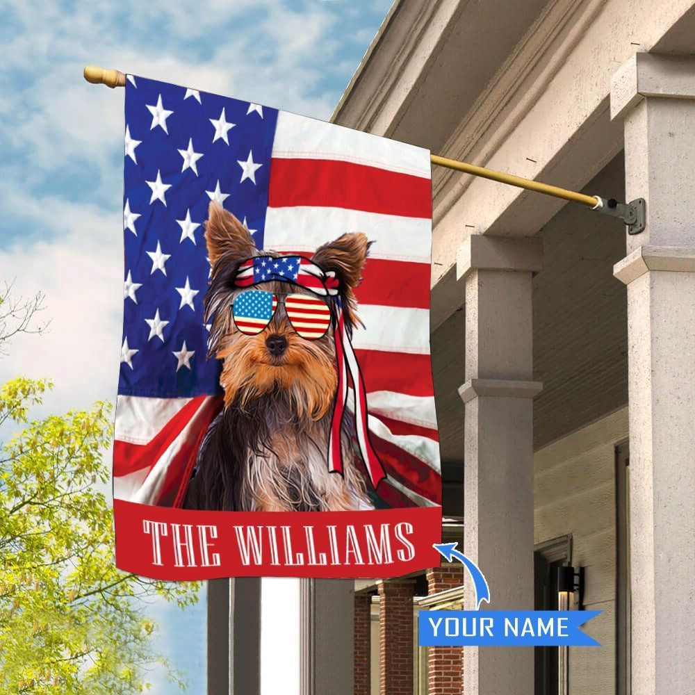 Personalized Dog Flags, Yorkshire Terrier House Flag, American Flag Dog, Garden Flags Dogs, Dog House Flags