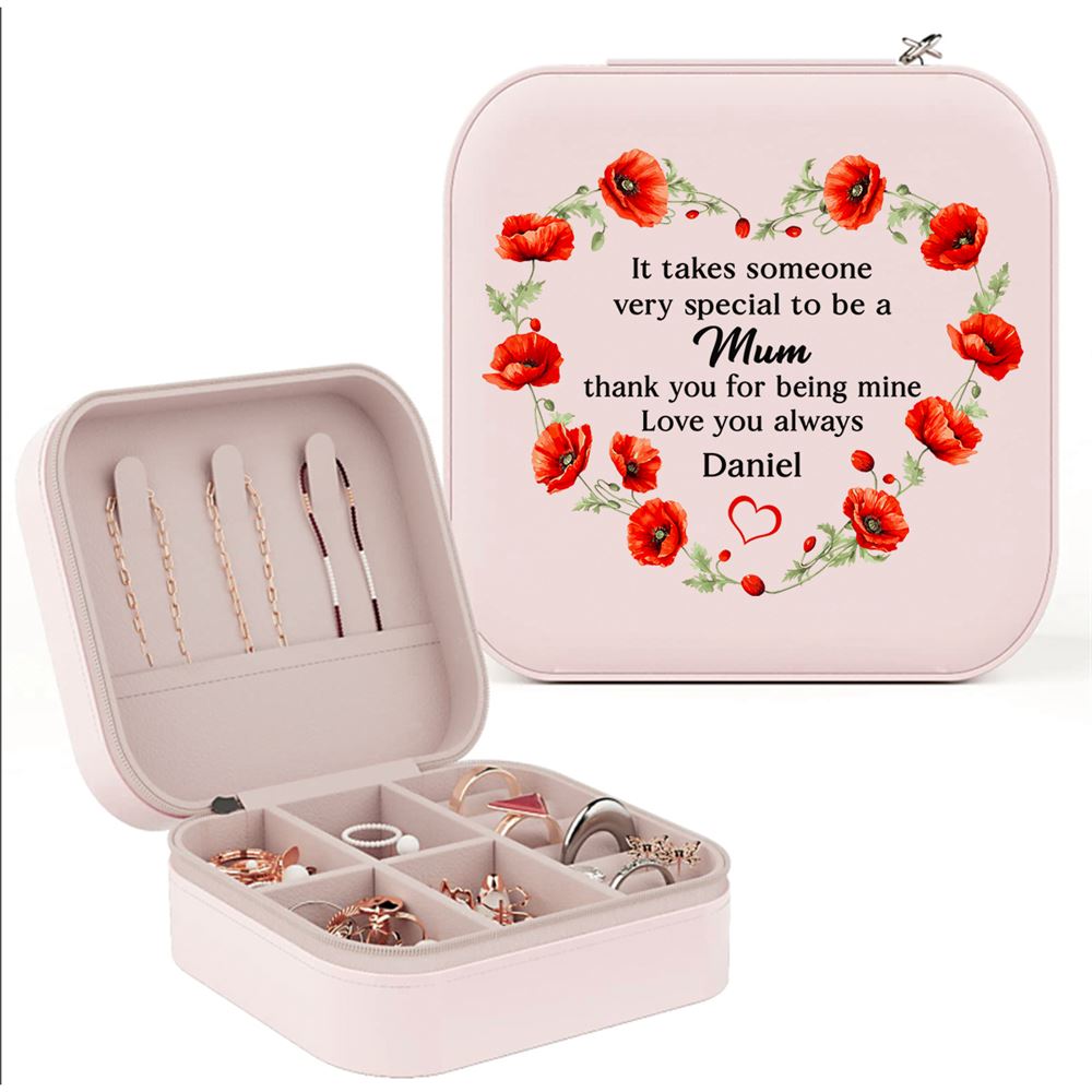 Personalized Mum Thank You For Being Me Jewelry Box, Gift For Mother's Day, Mother's Day Jewelry Case