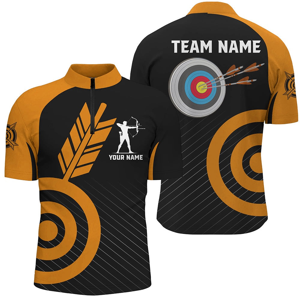 Personalized Orange Archery Jerseys For Men Custom Archery Shirts Team League Archery Uniform, Archery Team Shirts, Custom Archery Shirts