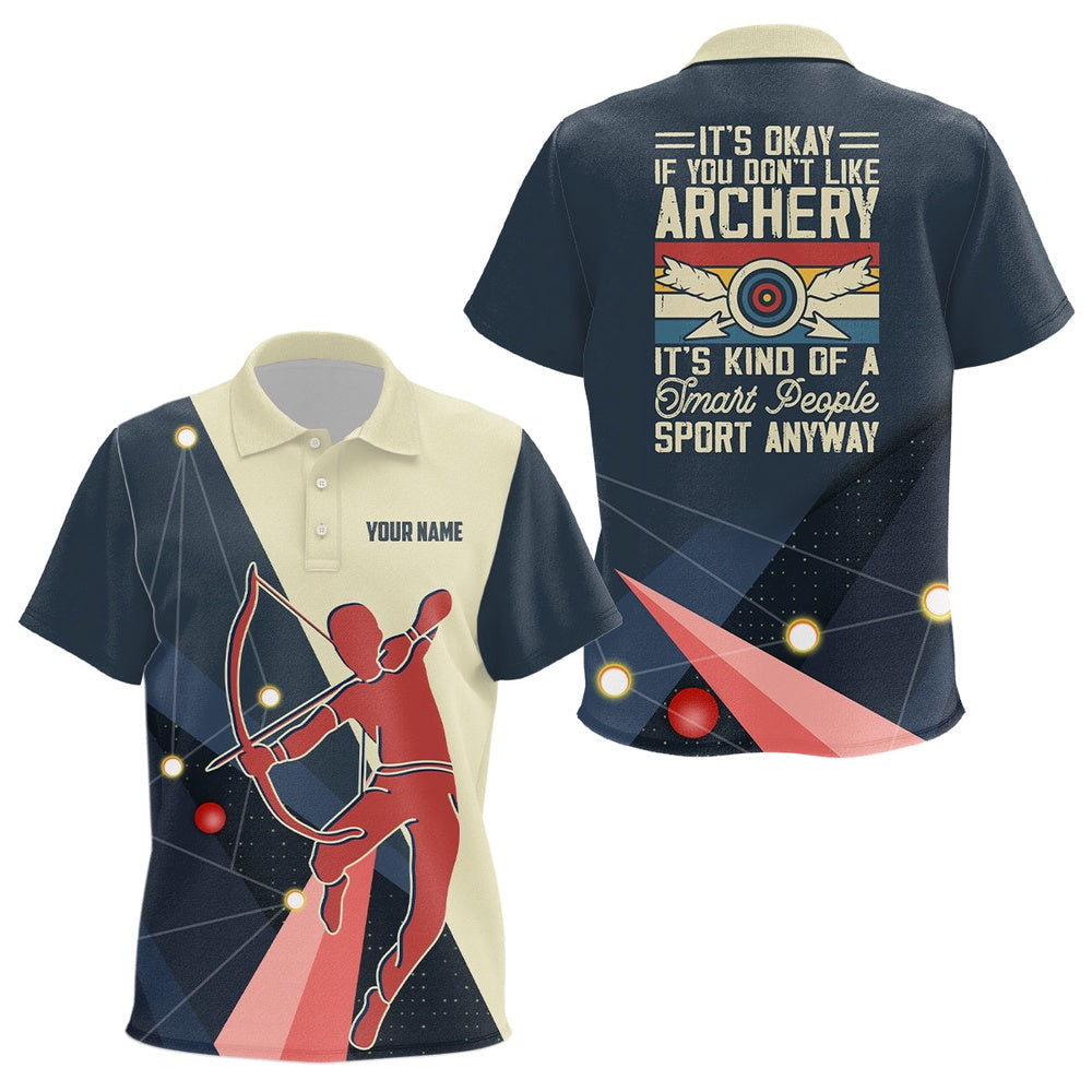 Personalized Silhouette Archer Target Archery Polo Shirts, Custom Funny Archery Shirts, Archery Team Shirts, Custom Archery Shirts
