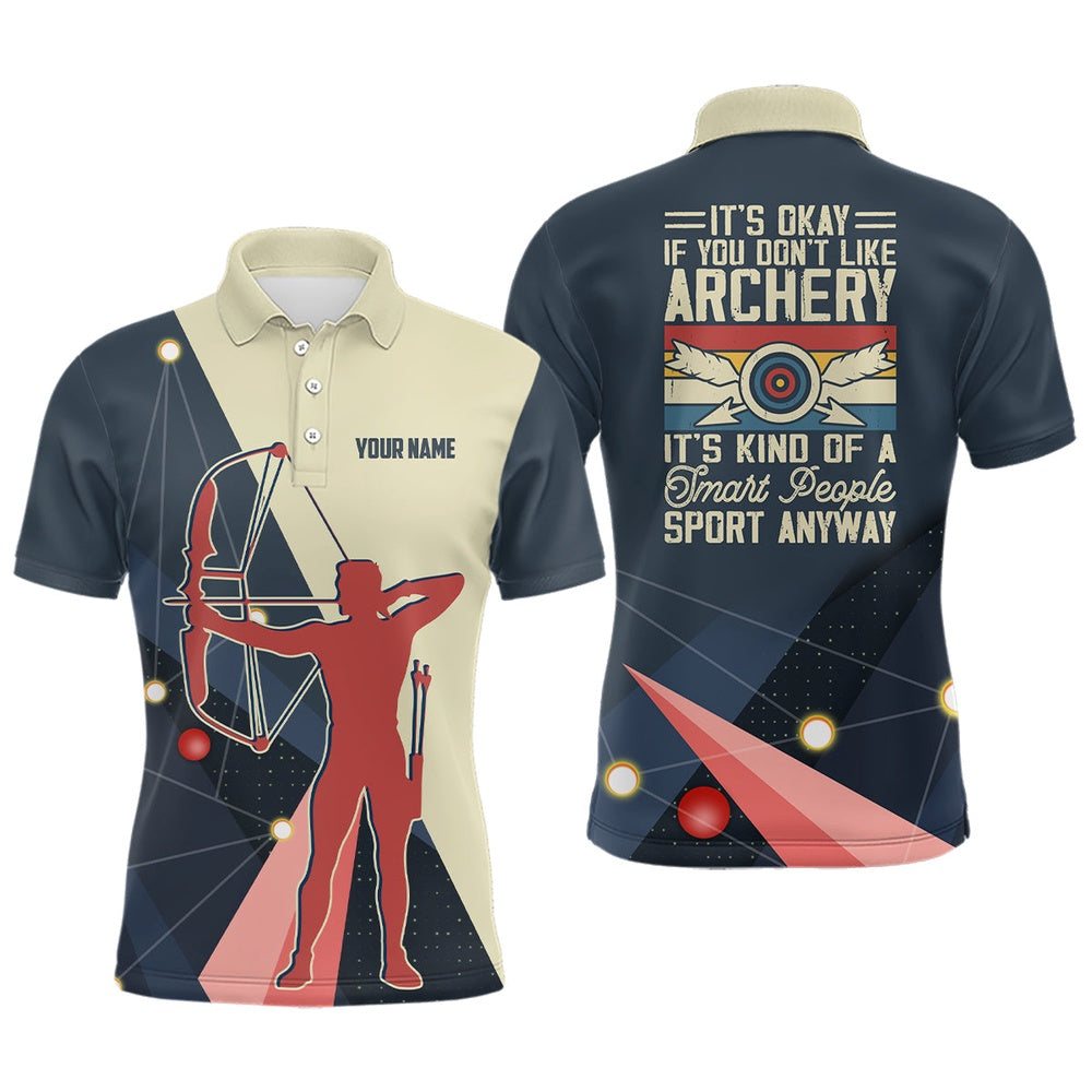 Personalized Silhouette Archer Target Archery Polo Shirts For Men, Custom Funny Archery Shirts, Archery Team Shirts, Custom Archery Shirts