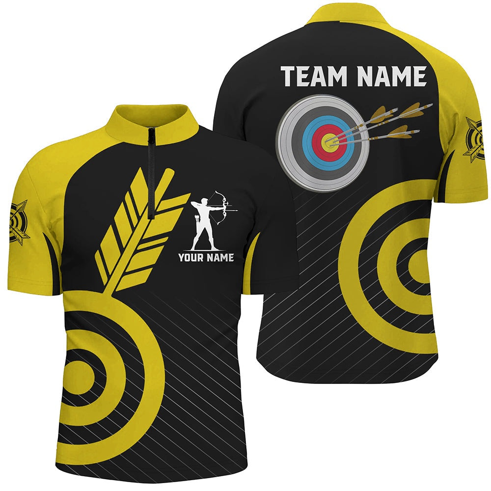 Personalized Yellow Archery Jerseys For Men Custom Archery Shirts Team League Archery Uniform, Archery Team Shirts, Custom Archery Shirts