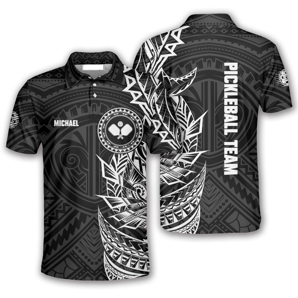 Pickleball Polo Shirts, BW Tribal Pickleball Polo Shirts