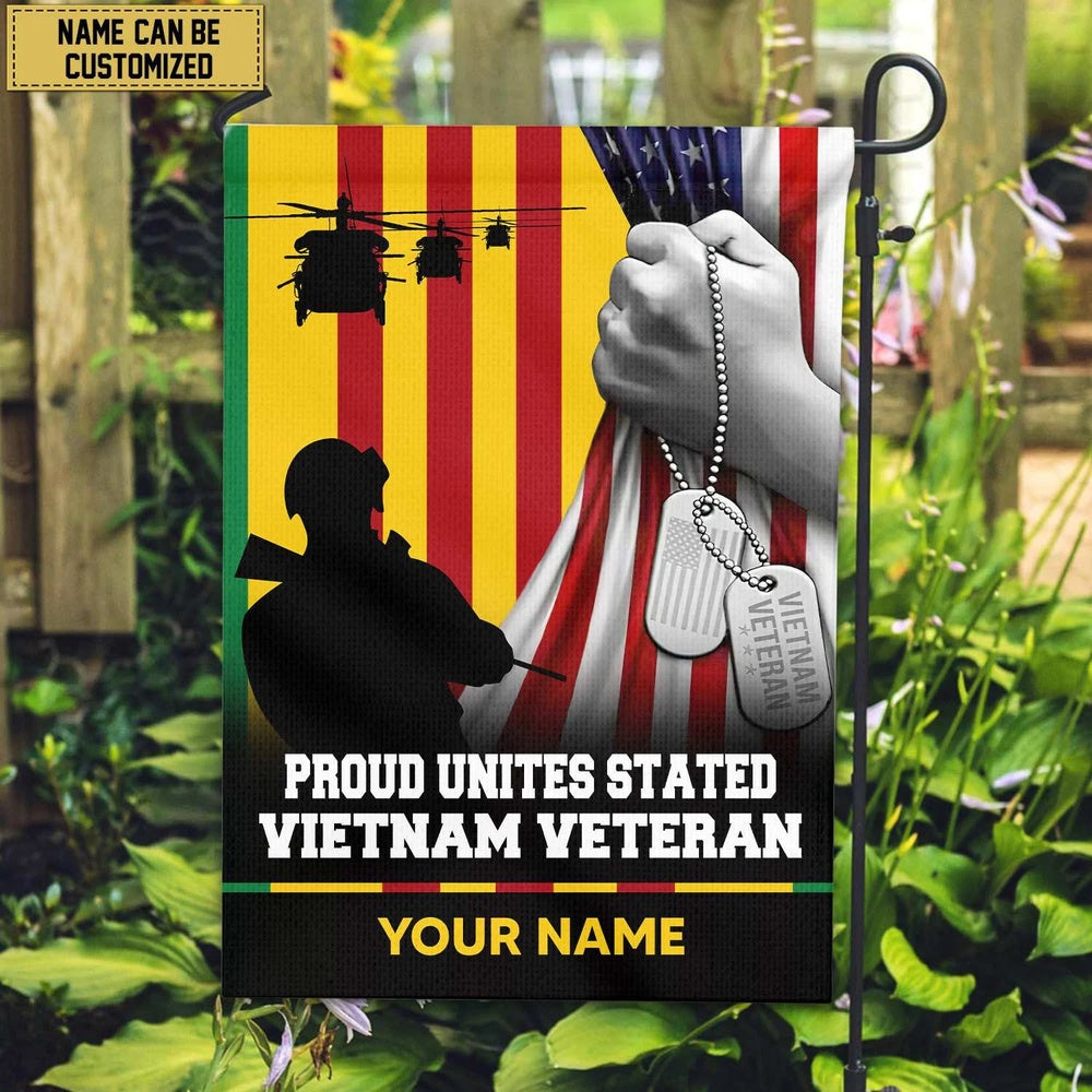 Premium Vietnam Veteran American Flag, Gift For Vietnam Veteran Garden Flag, American Flag Vietnam