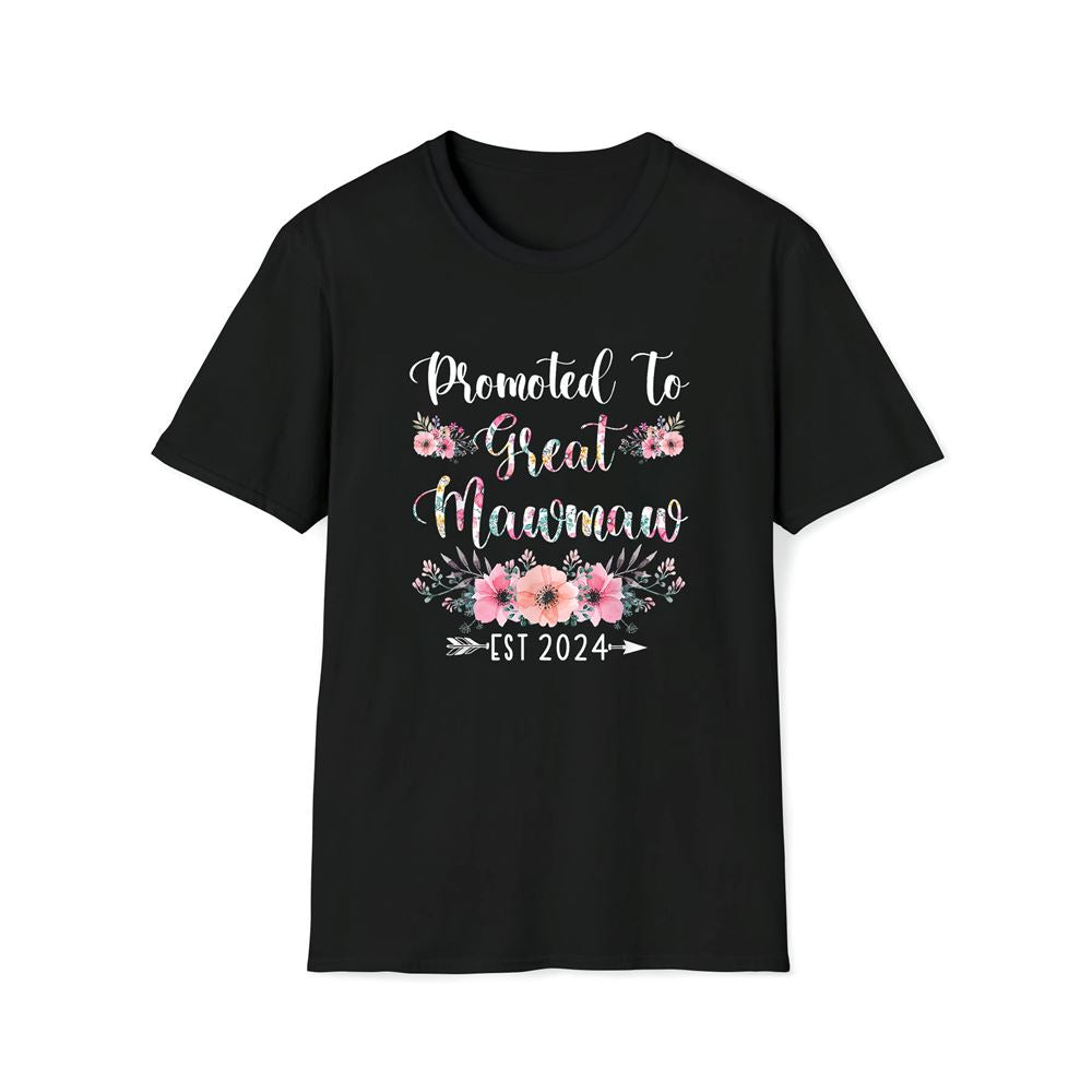 Promoted To Great Mawmaw Est 2024 Flower Premium T Shirt, Mother's Day Premium T Shirt, Mother's Day Gift, Mom Shirt