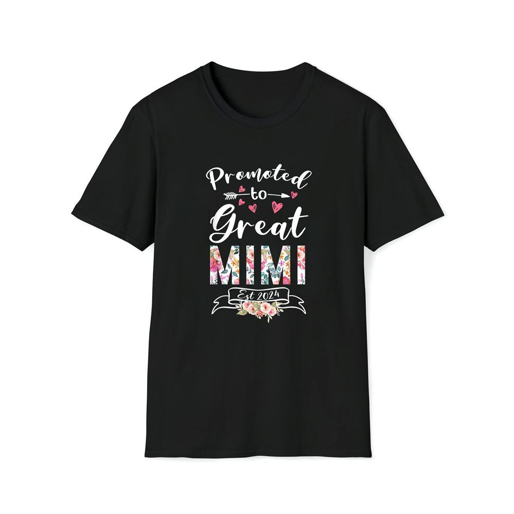 Promoted To Great Mimi Est 2024 Mother's Day Flower Premium T Shirt, Mother's Day Premium T Shirt, Mother's Day Gift, Mom Shirt