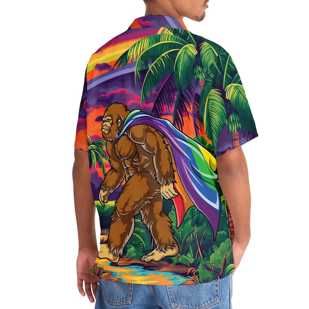 Rainbow Bigfoot Hawaiian Shirt, Funny Hawaiian Shirt, Cool Hawaiian Shirts, Best Hawaiian Shirts