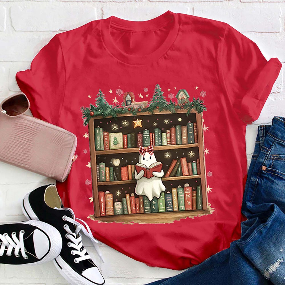 Reading Ghost Christmas T Shirt, Merry T Shirt, Unisex Christmas Shirts
