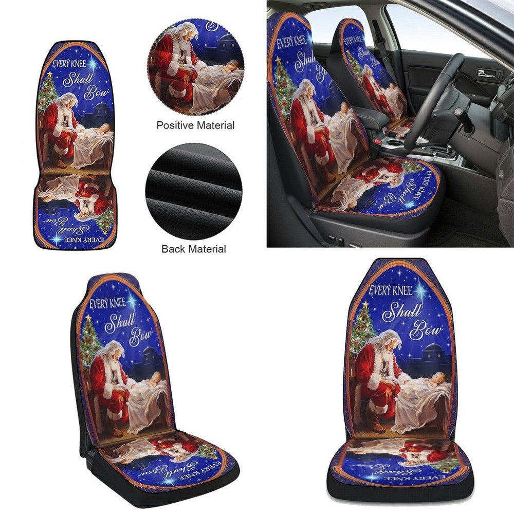 Santa Christmas Every Knee Shall Bow Cars Seat Cover, Christmas Car Seat Covers, Car Decor Gift