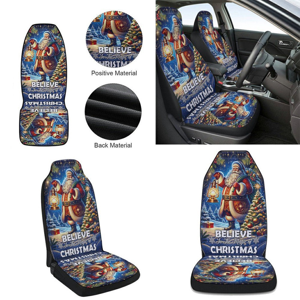 Santa Claus Christmas Cars Seat Cover, Christmas Car Seat Covers, Car Decor Gift
