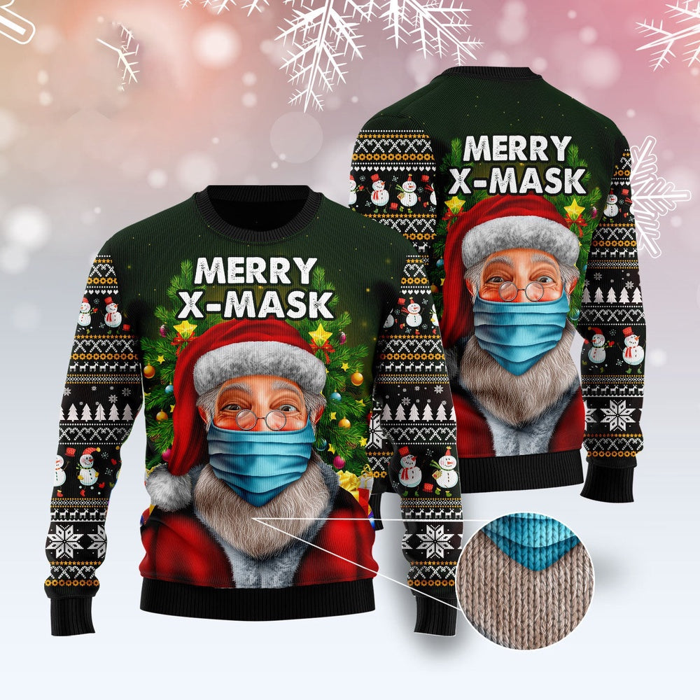 Santa Merry Xmas Ugly Christmas Sweater, Funny Xmas Sweater, Sweater Xmas