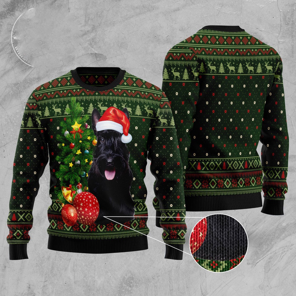 Scottish Terrier Cute Christmas Ugly Christmas Sweater, Funny Xmas Sweater, Sweater Xmas