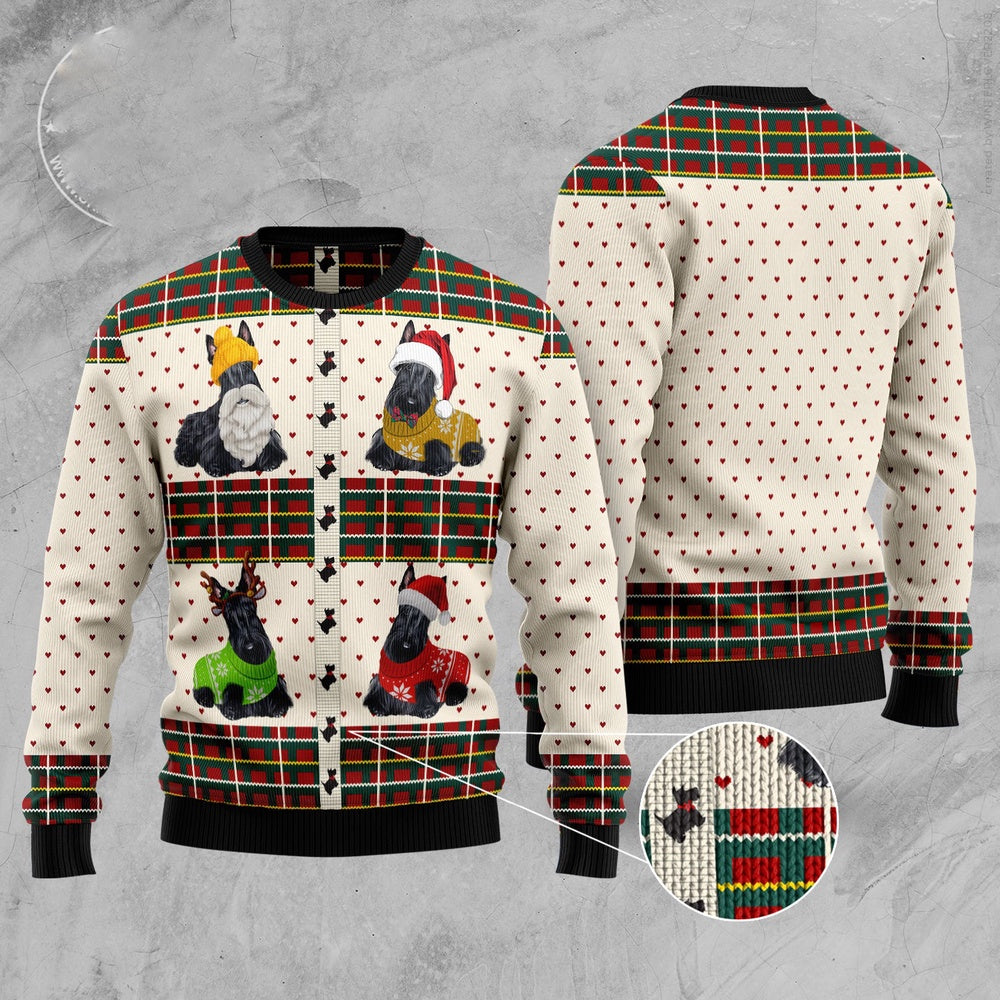 Scottish Terriers Xmas Ugly Christmas Sweater, Funny Xmas Sweater, Sweater Xmas