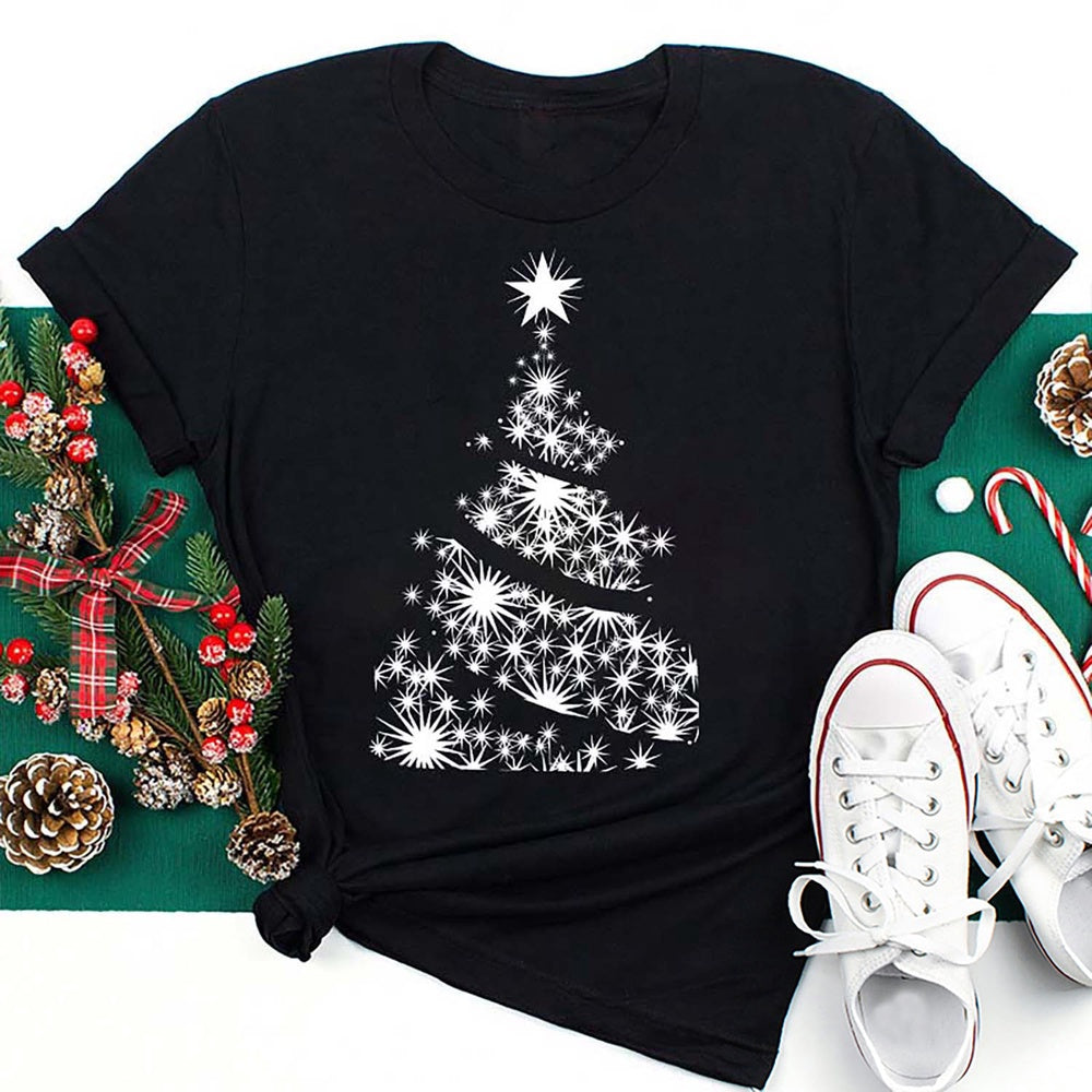 Shining Stars Christmas Tree T Shirt, Merry T Shirt, Unisex Christmas Shirts