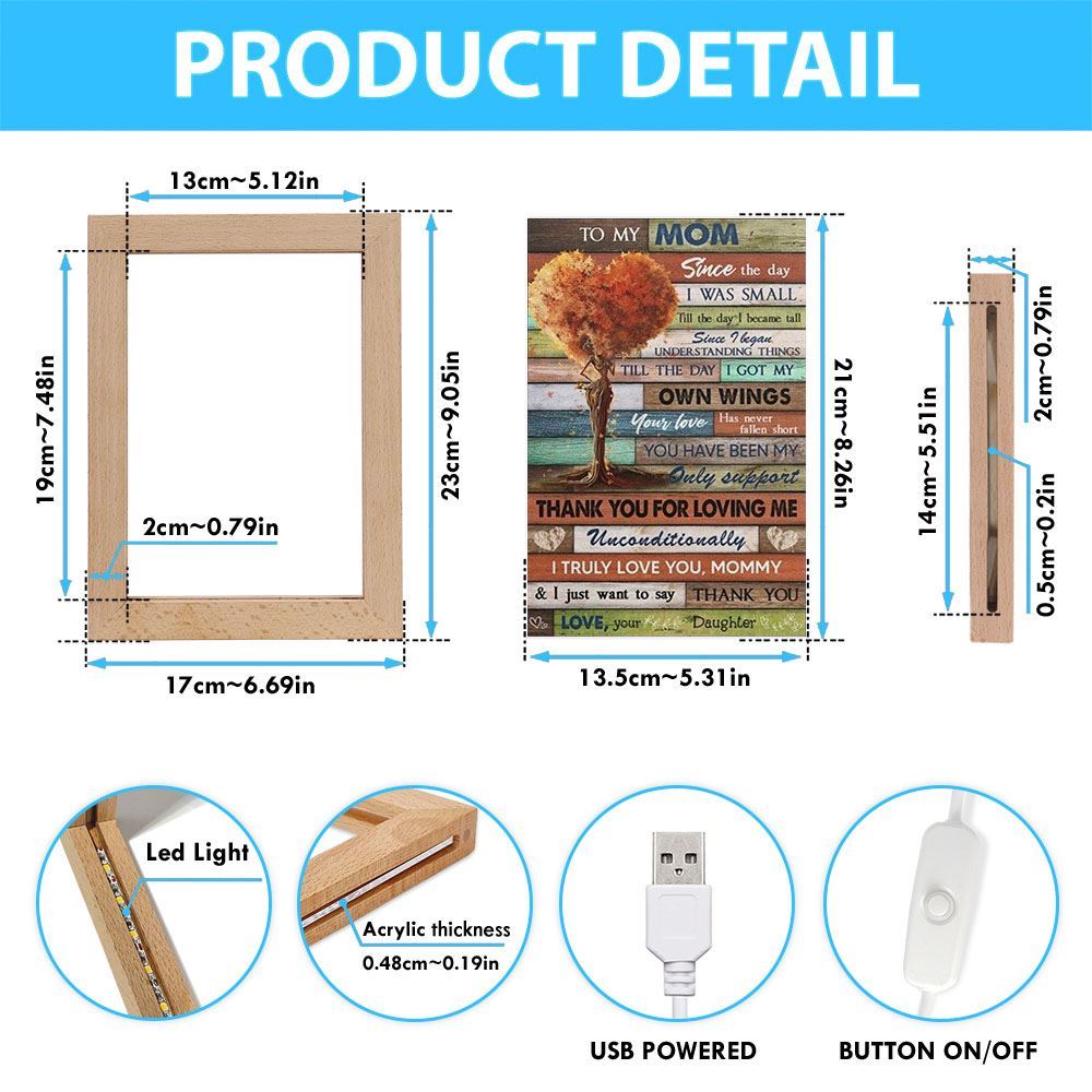 Since The Day I Was Small Mother's Day Frame Lamp, Mother's Day Night Light, Best Mom Ever, Gift For Mom