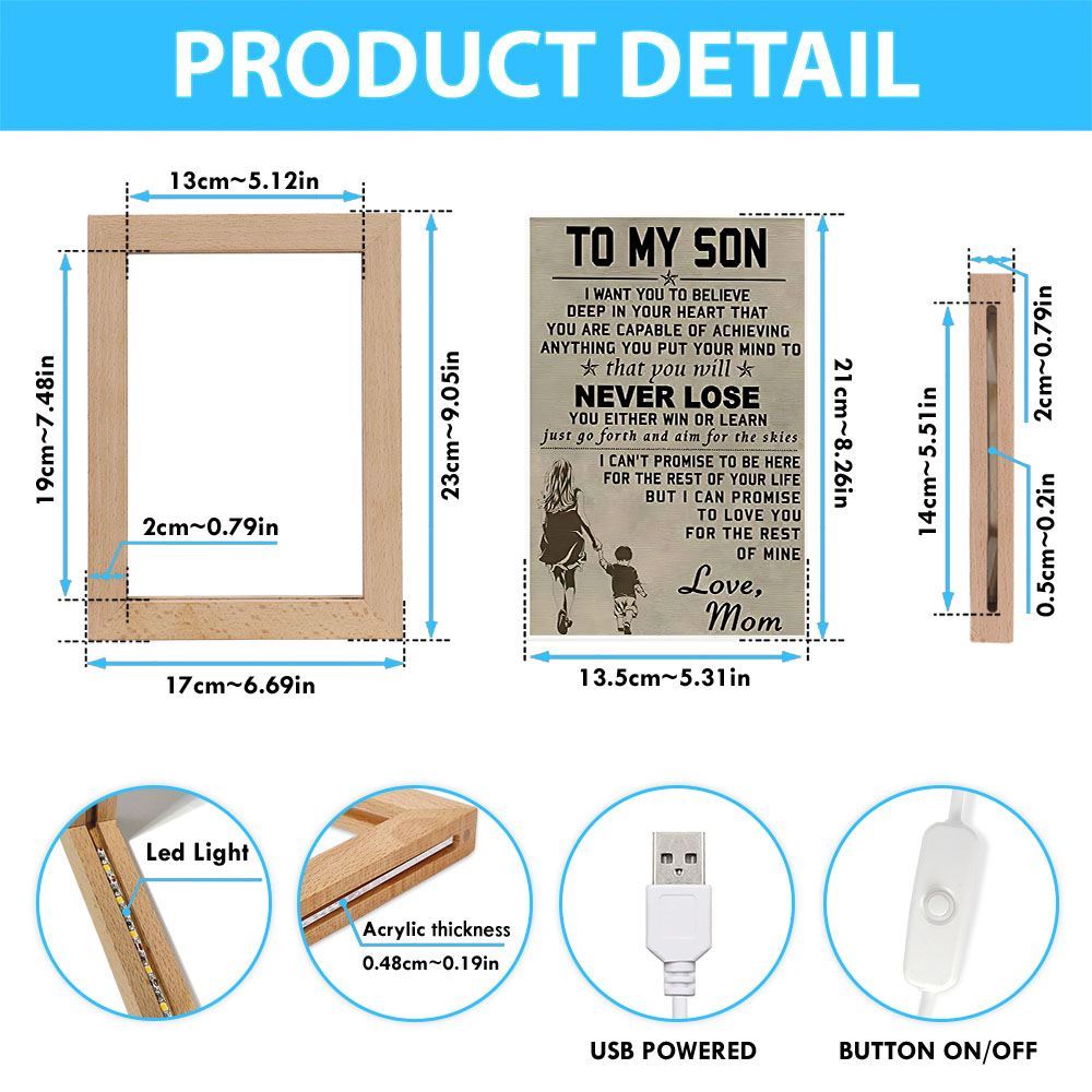 Skitongifts Frame Lamp No Frame, Mother's Day Night Light, Best Mom Ever, Gift For Mom