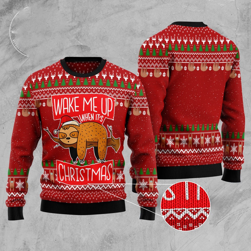 Sloth It'S Christmas Ugly Christmas Sweater, Funny Xmas Sweater, Sweater Xmas