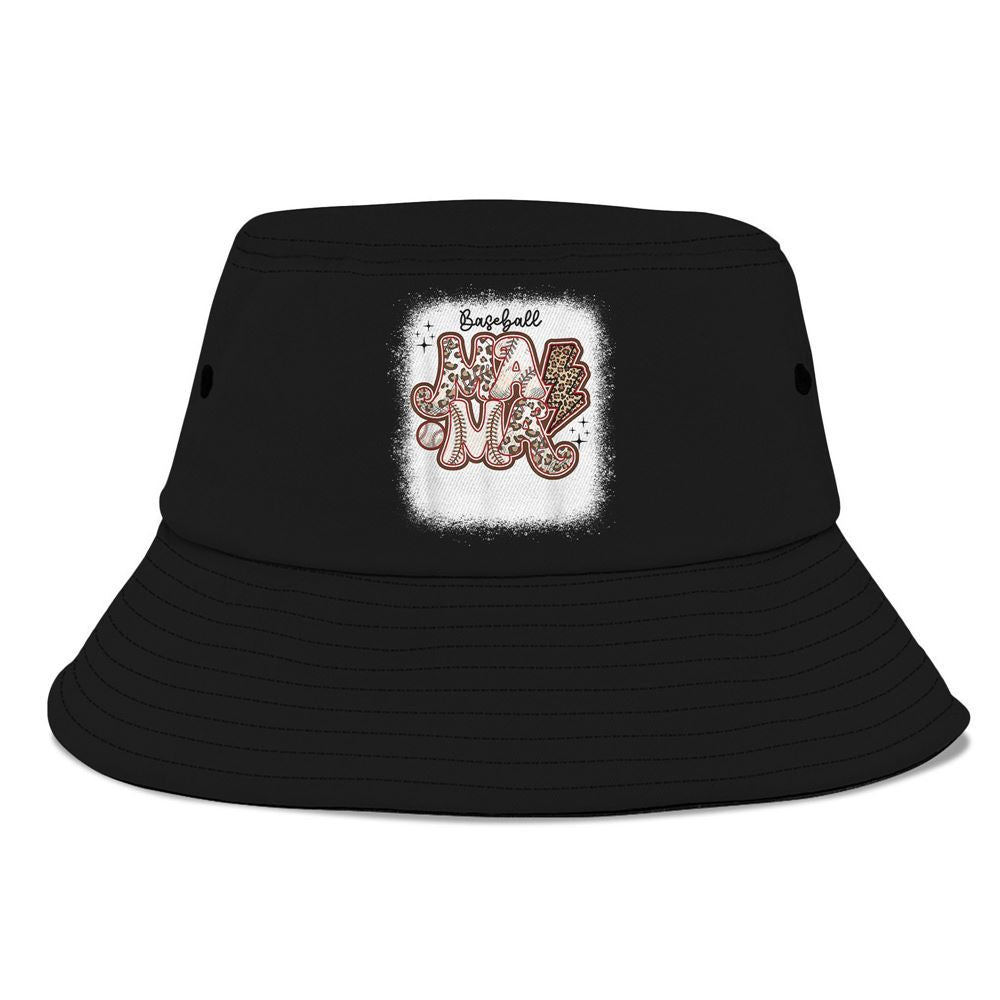 Softball Baseball Mom Leopard Tee Bucket Hat, Mother's Day Bucker Hat, Mother's Day Gift, Women's Sun Hats