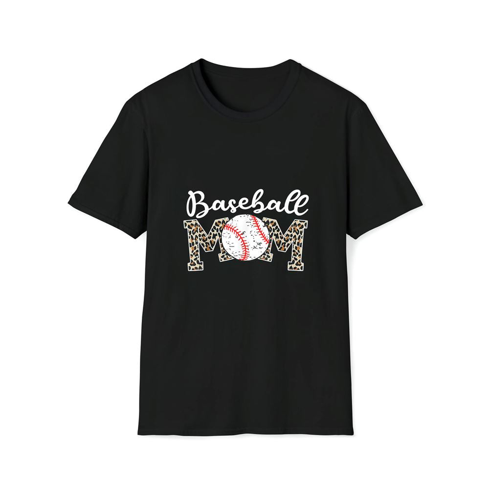 Softball Baseball Mom Leopard Tee Premium T Shirt, Mother's Day Premium T Shirt, Mother's Day Gift, Mom Shirt
