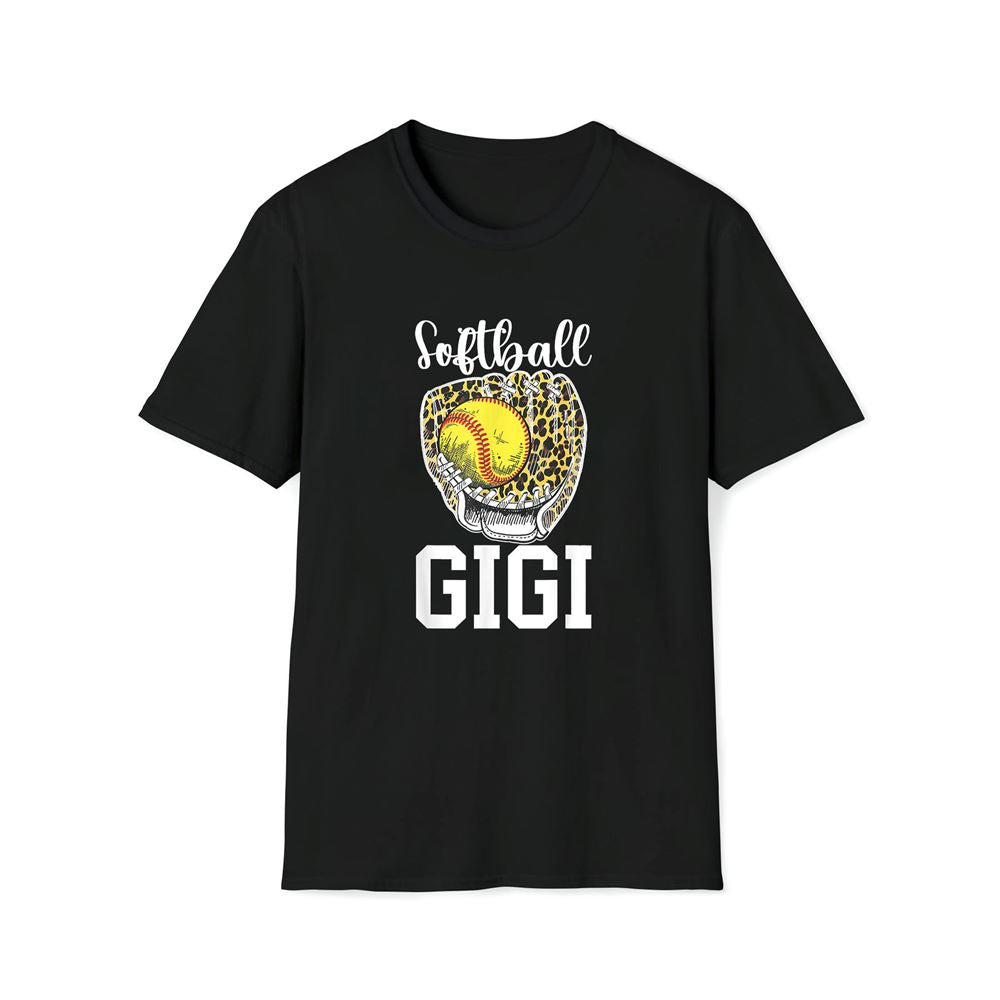 Softball Gigi Grandma Leopard Gigi Of A Softball Player Premium T Shirt, Mother's Day Premium T Shirt, Mother's Day Gift, Mom Shirt