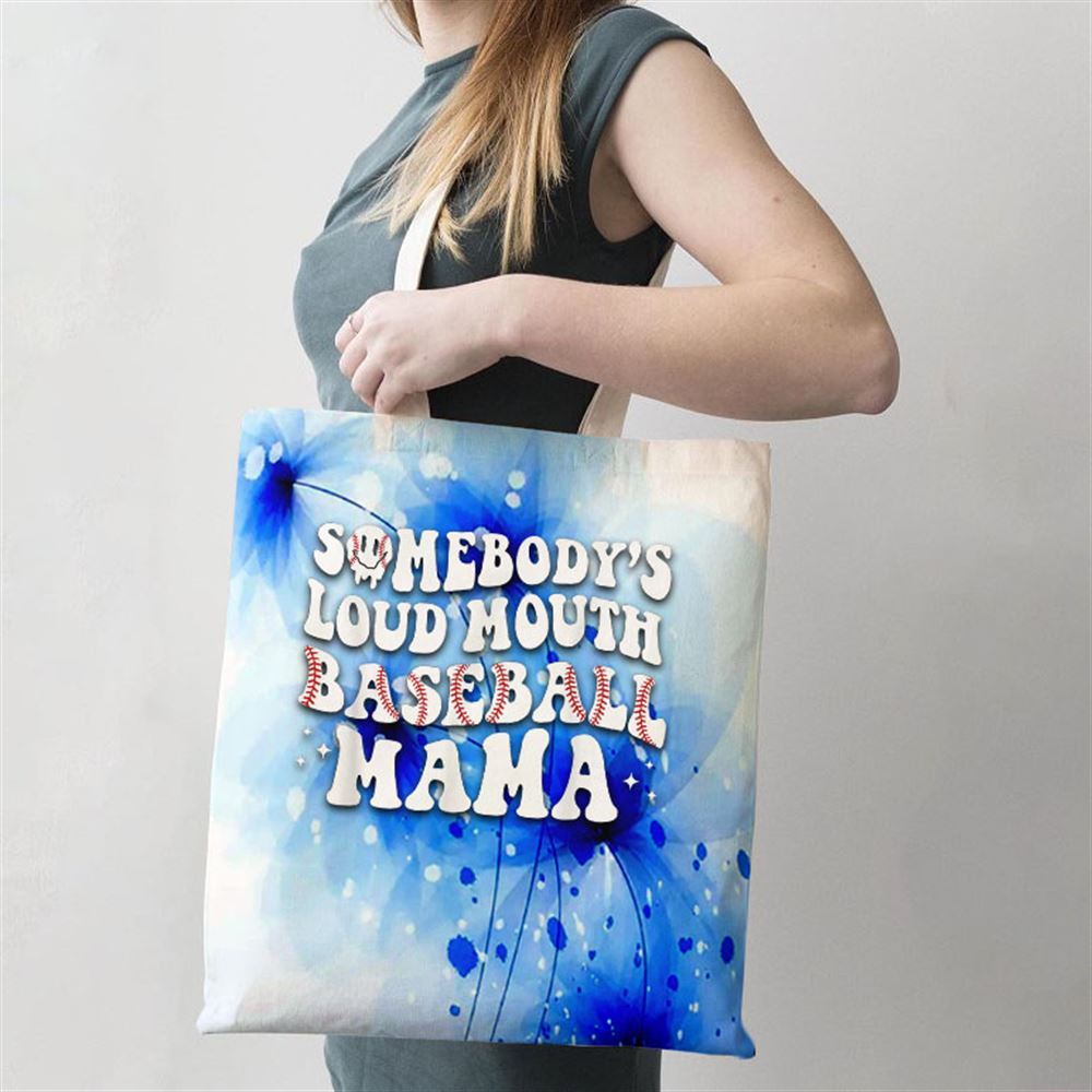 Somebodys Loud Mouth Baseball Mama Mothers Day Mom Life Tote Bag, Women Tote Bag, Canvas Tote Bag, Printed Tote Bag