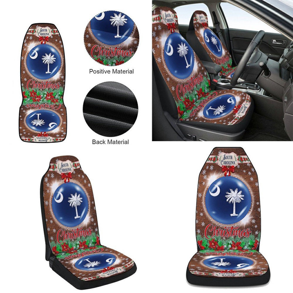 South Carolina Christmas Cars Seat Cover, Christmas Car Seat Covers, Car Decor Gift
