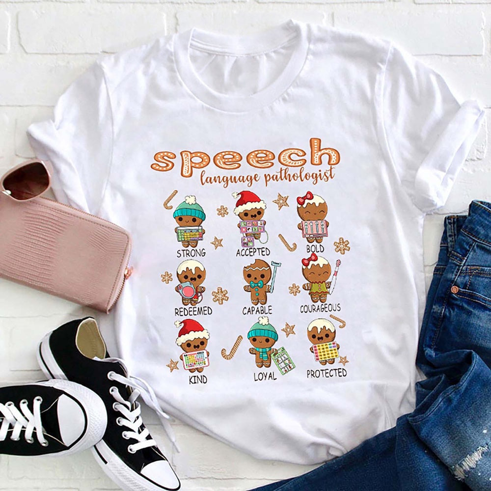 Speech Language Pathologist Gingerbread T Shirt, Merry T Shirt, Unisex Christmas Shirts