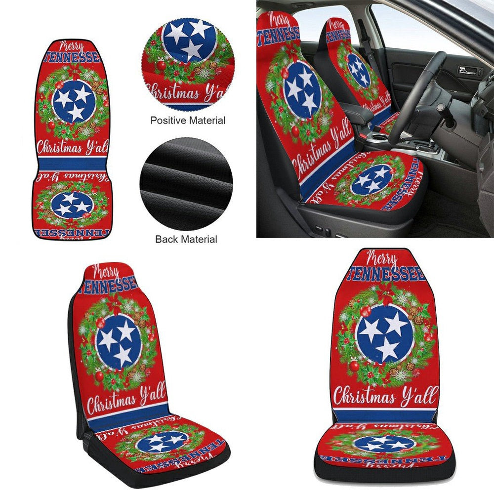 Tennessee Christmas Cars Seat Cover, Christmas Car Seat Covers, Car Decor Gift
