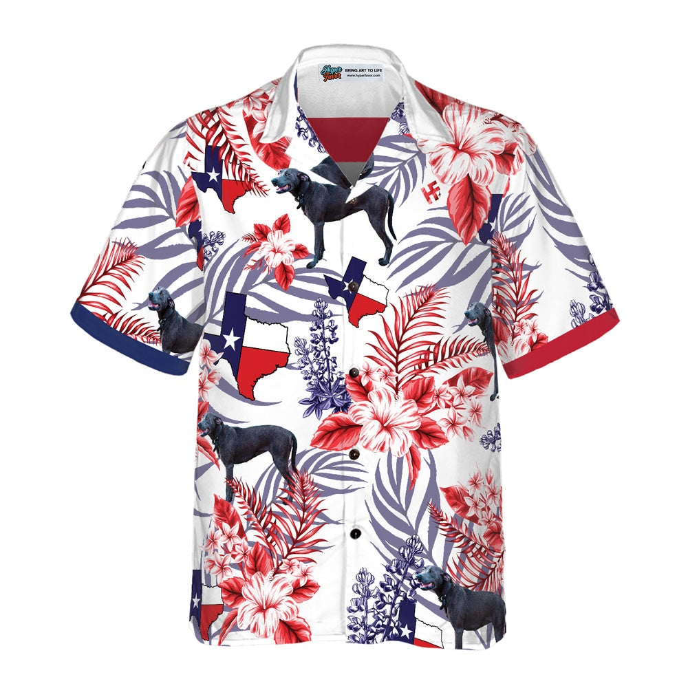 Texas Hawaiian Shirt, Bluebonnet Texas Hawaiian Shirt Blue Lacy Dog Version, Summer Beach Shirt