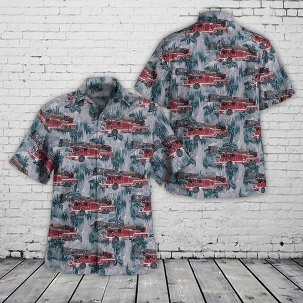 Texas Hawaiian Shirt, Denton, Texas, Denton Fire Department Hawaiian Shirt, Hawaiian Firefighter Shirts