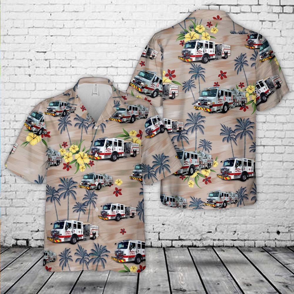 Texas Hawaiian Shirt, Granbury Volunteer Fire Department, Texas Hawaiian Shirt, Hawaiian Firefighter Shirts